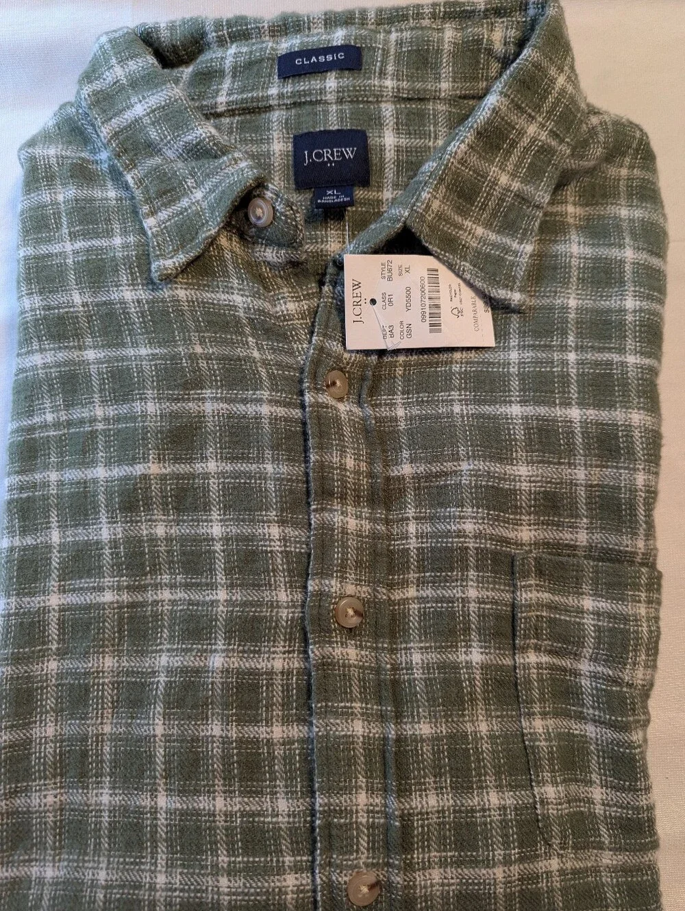 J Crew Classic Long Sleeve Button Up Shirt Size XL BNWT